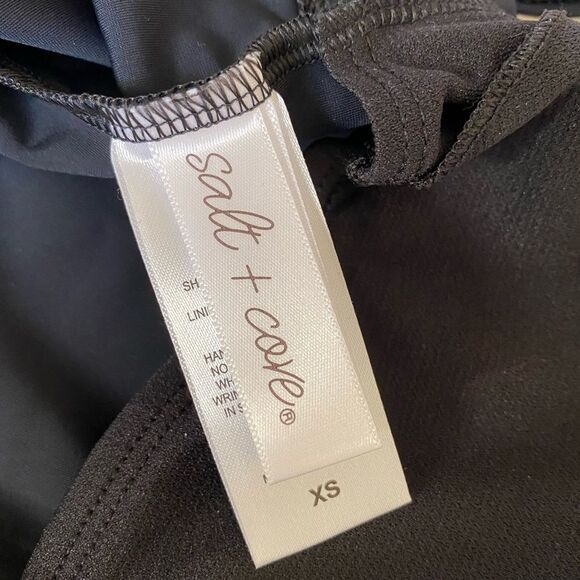 NWT Salt + Cove Tie Front Tankini Top Women's Sz XS Black Swim Top Beach Summer - Picture 9 of 11